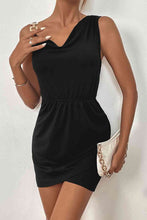 Load image into Gallery viewer, Asymmetrical Neck Sleeveless Tulip Hem Dress