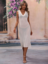 Load image into Gallery viewer, Openwork Johnny Collar Cover Up Dress