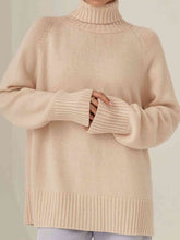 Load image into Gallery viewer, Turtle Neck Raglan Sleeve Sweater