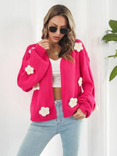 Load image into Gallery viewer, Floral Open Front Long Sleeve Cardigan