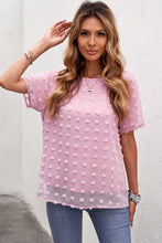 Load image into Gallery viewer, Swiss Dot Round Neck Blouse