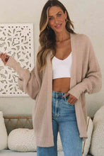 Load image into Gallery viewer, Open Front Slit Long Sleeve Cardigan