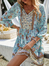Load image into Gallery viewer, Bohemian Tassel Tie Tiered Dress
