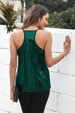 Load image into Gallery viewer, Sequin Lace Trim Racerback Cami