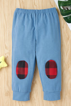 Load image into Gallery viewer, Girls Plaid Sleeve Top and Pants Set