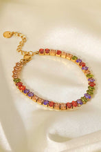 Load image into Gallery viewer, 18K Gold Plated Multicolored Zircon Bracelet