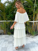 Load image into Gallery viewer, Accordion Pleated Off-Shoulder Layered Dress