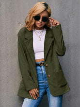 Load image into Gallery viewer, Corduroy Long Sleeve Blazer with Pockets
