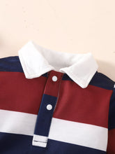 Load image into Gallery viewer, Baby Striped Collared Neck Jumpsuit