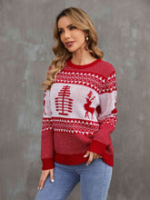 Load image into Gallery viewer, Christmas Theme Round Neck Sweater