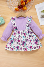 Load image into Gallery viewer, Girls Floral Two-Tone Dress