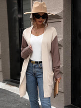Load image into Gallery viewer, Contrast Open Front Long Sleeve Cardigan
