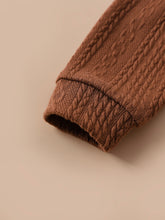 Load image into Gallery viewer, Kids Cable-Knit Print Pullover and Dinosaur Print Pants Set