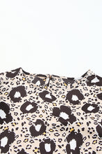Load image into Gallery viewer, Animal Print Puff Sleeve Round Neck Blouse