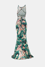 Load image into Gallery viewer, Botanical Print Halter Neck Crisscross Dress