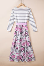 Load image into Gallery viewer, Belted Mixed Print Long Sleeve Dress