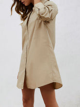Load image into Gallery viewer, Button Up Long Sleeve Mini Shirt Dress