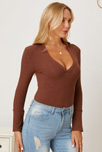 Load image into Gallery viewer, V-Neck Long Sleeve Bodysuit