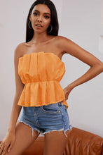 Load image into Gallery viewer, Pleated High-Low Strapless Top