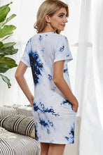 Load image into Gallery viewer, Tie-Dye Round Neck Tee Dress with Pockets