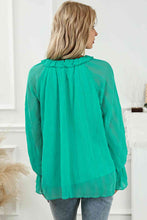 Load image into Gallery viewer, Round Neck Flounce Sleeve Blouse