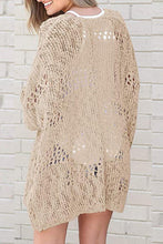 Load image into Gallery viewer, Openwork Open Front Long Sleeve Cardigan