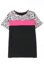 Load image into Gallery viewer, Leopard Color Block Short Sleeve Tee