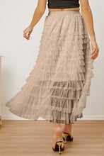 Load image into Gallery viewer, Ruched High Waist Tiered Skirt