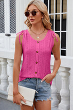 Load image into Gallery viewer, Eyelet Round Neck Wide Strap Tank