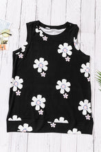 Load image into Gallery viewer, Printed Side Slit Round Neck Tank