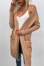 Load image into Gallery viewer, Open Front Long Sleeve Cardigan with Pockets