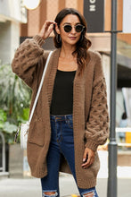 Load image into Gallery viewer, Open Front Ribbed Trim Duster Cardigan