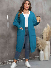 Load image into Gallery viewer, Plus Size Long Sleeve Pocketed Cardigan