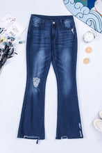 Load image into Gallery viewer, High Waist Distressed Flared Jeans
