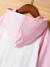 Load image into Gallery viewer, Girls Ruffle Hem Raglan Sleeve Hooded Dress