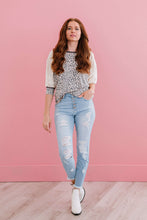 Load image into Gallery viewer, Jodifl Bestie Full Size Run Leopard Baseball Tee