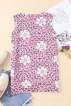 Load image into Gallery viewer, Printed Side Slit Round Neck Tank