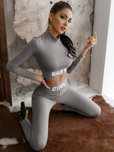 Load image into Gallery viewer, BABY GIRL Cropped Mock Neck Top and Leggings Set