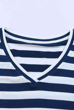 Load image into Gallery viewer, Striped V-Neck Short Sleeve Side Slit Dress