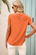 Load image into Gallery viewer, Ruffle Trim Round Neck Top