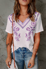 Load image into Gallery viewer, Floral Embroidery V-Neck Top