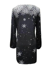 Load image into Gallery viewer, Printed V-Neck Long Sleeve Dress