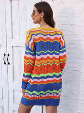 Load image into Gallery viewer, Openwork Round Neck Sweater Dress