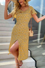 Load image into Gallery viewer, Ditsy Floral Split Flutter Sleeve Dress