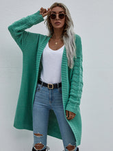 Load image into Gallery viewer, Horizontal Ribbing Open Front Duster Cardigan