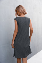 Load image into Gallery viewer, V-Neck Frill Trim Sleeveless Dress