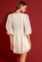 Load image into Gallery viewer, Glitter Puff Sleeve V-Neck Dress