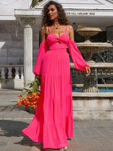 Load image into Gallery viewer, Spaghetti Strap Tiered Zip-Back Dress