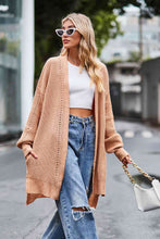 Load image into Gallery viewer, Open Front Dropped Shoulder Longline Cardigan