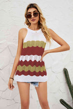 Load image into Gallery viewer, Color Block Round Neck Sleeveless Tunic Knit Top